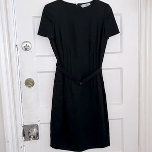 Fine Italian merino wool vintage Valentino “Miss V” midi dress Size 6 in black